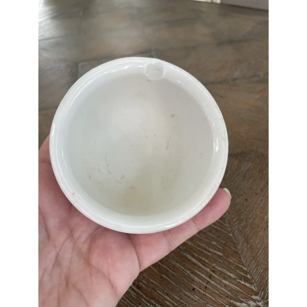 Vtg White Mortar & Pestle Spice Herb Grinder Pill Crusher  3.5